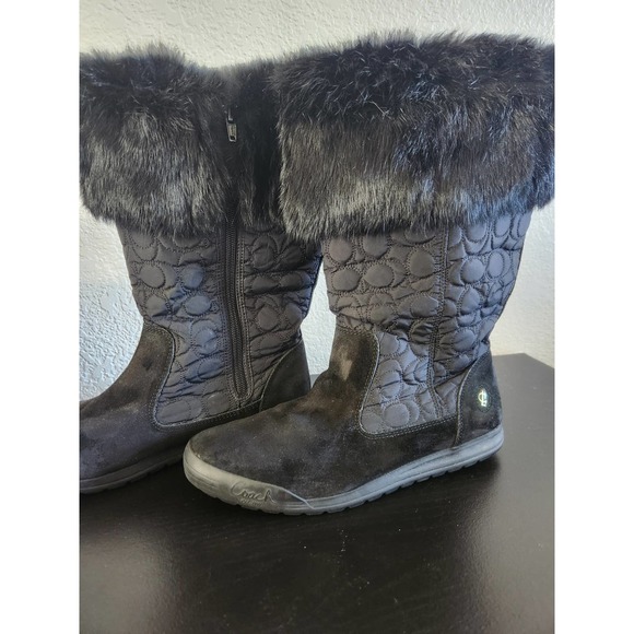Coach | Shoes | Coach Faux Fur Lined Quilted Boots Size 9 | Poshmark